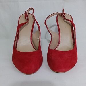 INC Red Suede Slingback Heels | 3” Dress Pumps | Size 8 | Holiday / Valentine’s